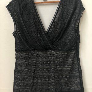 Ann Taylor black lace sleeveless, fully lined